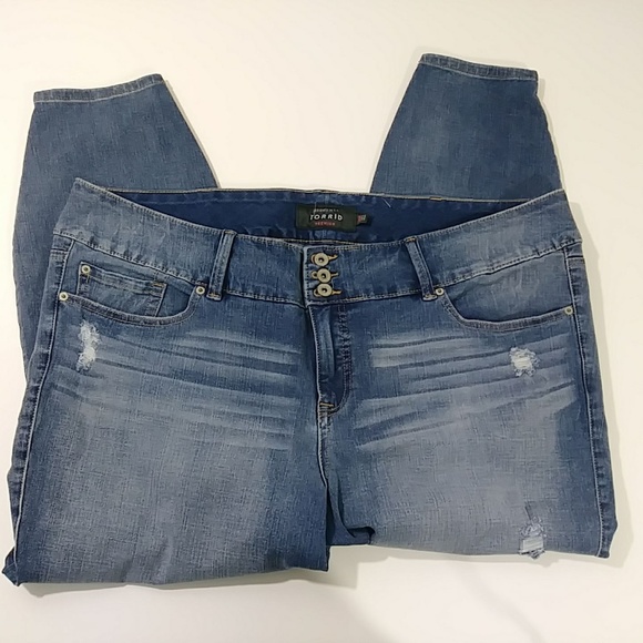 Torrid Premium Jeans Distressed Capris 